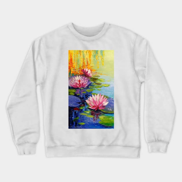 Pond and Lily Crewneck Sweatshirt by OLHADARCHUKART